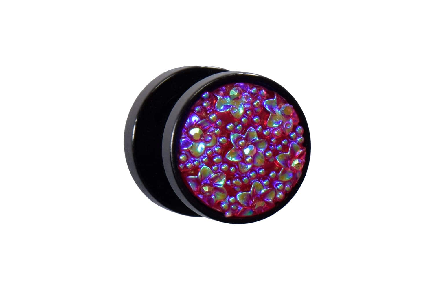 Acryl Plug schwarz BLUMEN ++SALE++